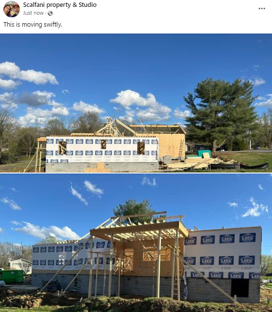 Progress has been made on the studio in late March 2024
