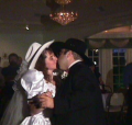Another picture from the wedding. The artifacting implies this one comes from a VHS tape.