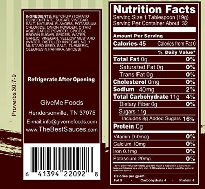 Nutritional info of "The Best Barbecue Sauce You'll Ever Taste". Please note the high amount of sugar in just one serving.