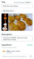 "Keto Burnt Ass Cheese"