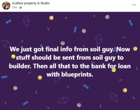 Jack complains about "soil guy" taking too long helping Jack build his house for him
